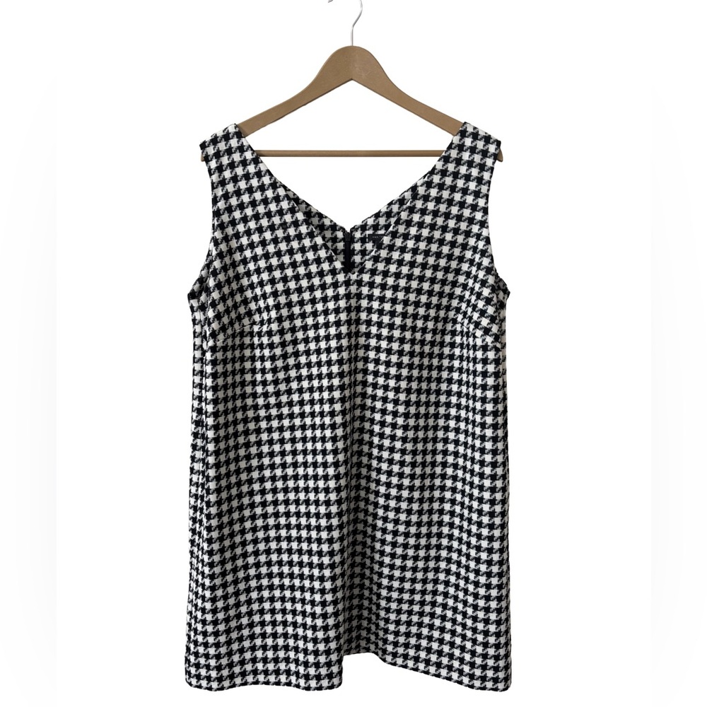Ann Taylor Sleeveless Houndstooth Shift Dress